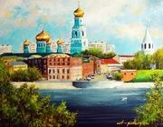 Вид на Кремль масло,холст