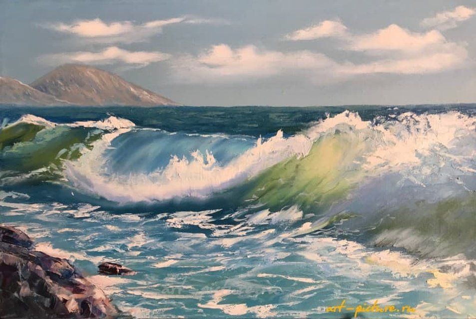 Волна холст, масло