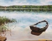 Тишина масло, картон 