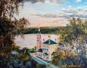 Рассвет над Плёсом масло,холст