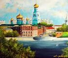 Статуэтка Вид на Кремль масло,холст