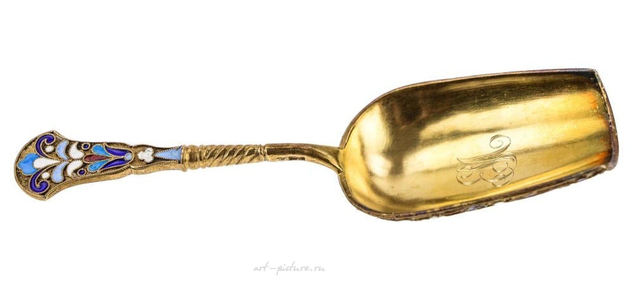 Русское серебро , Русская серебряная лопата с эмалью
