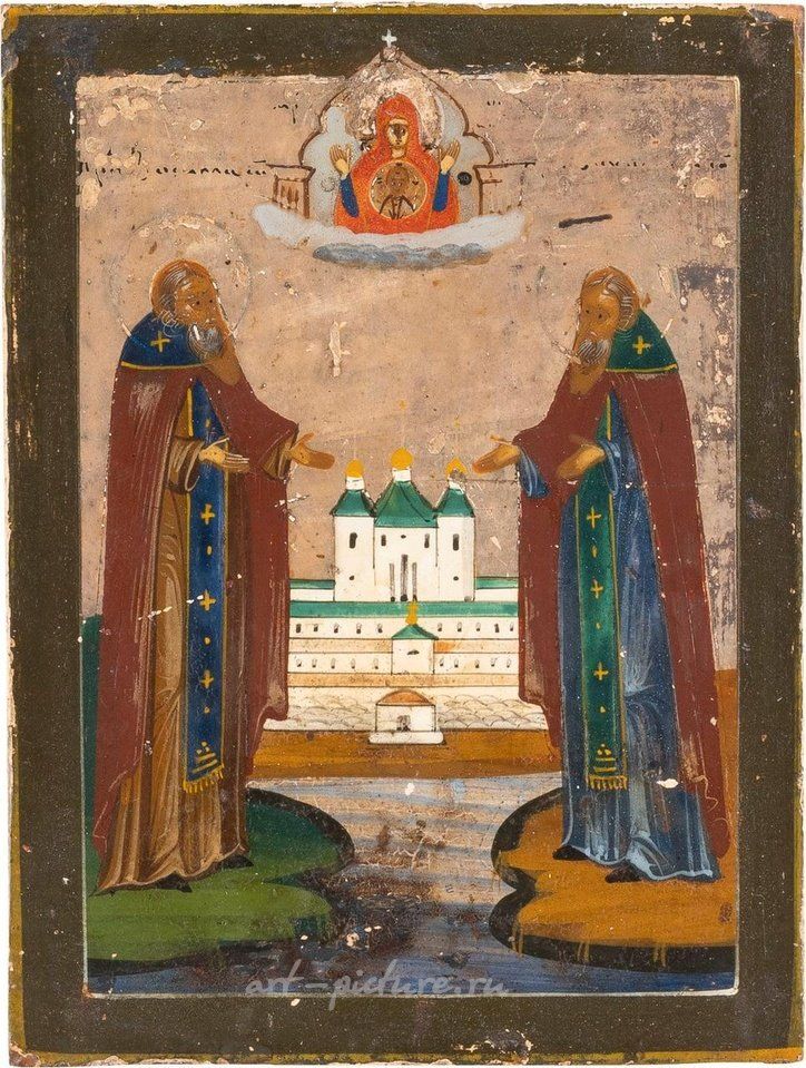 Русское серебро , Два маленьких иконы, изображающие Матерь Божию "Заступницу грешников"