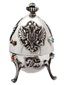 RUSSIAN 84 SILVER GEM STONES EGG BOX WITH FIGURINES