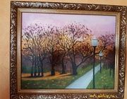 Сквер на Рязанке Холст на картоне, масло