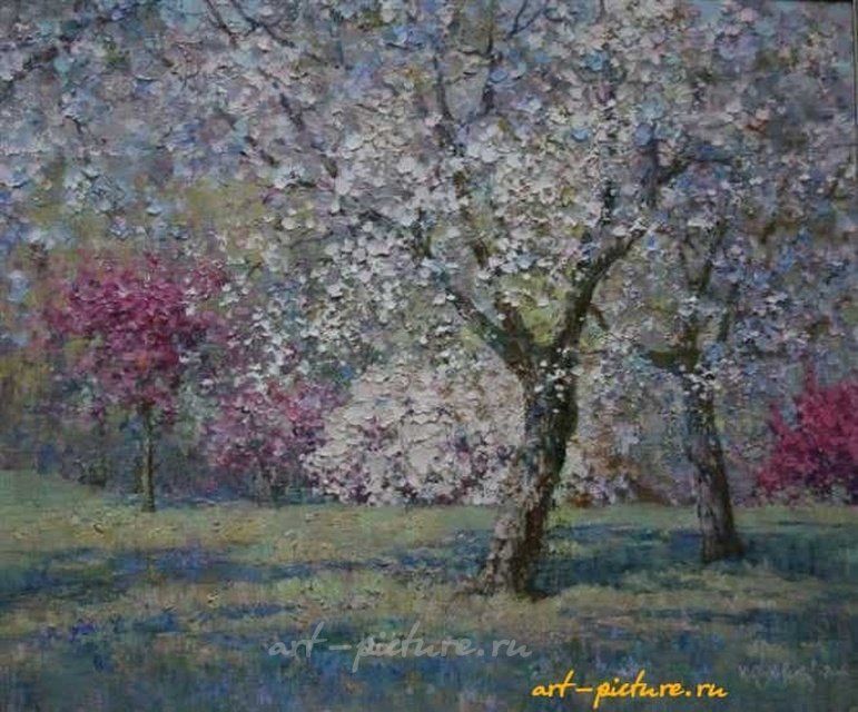 Цветущий сад. Холст, масло. 50 х 60 см
