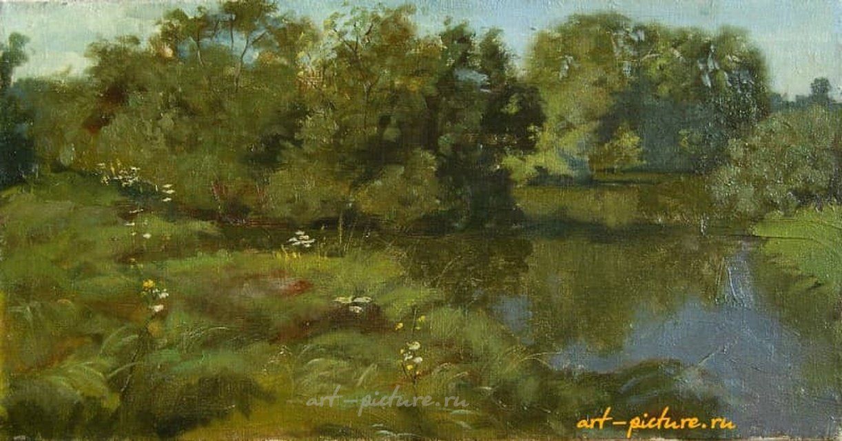Речка Тяжинка. масло, холст