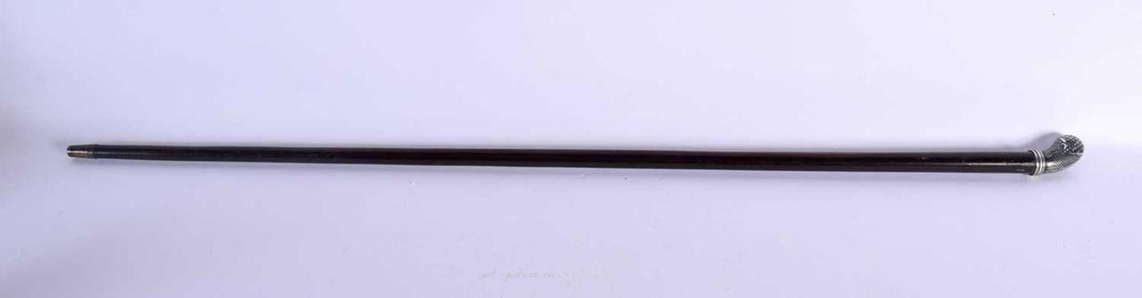 Russian silver , AN ANTIQUE RUSSIAN NIELLO SILVER WALKING CANE. 84 cm long.