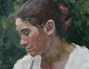 Этюд к картине "Доярки". Картон, масло 41 х 35 см.