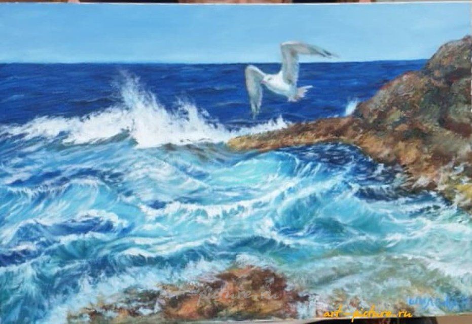 Чёрное море масло,холст