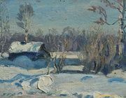 Мороз и Солнце. Картон, масло. 28 х 21 см.