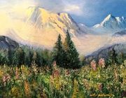 Горы масло, холст на картоне 