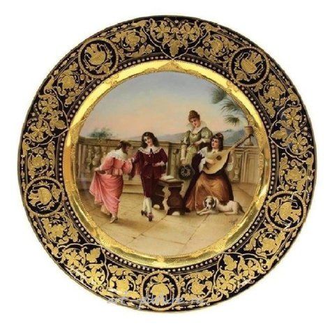 Royal Vienna, Фарфоровая тарелка Royal Vienna 19 века: