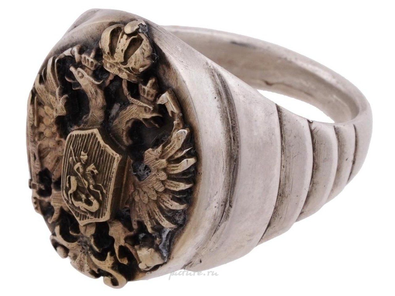 Русское серебро , Русское серебряное кольцо-печатка