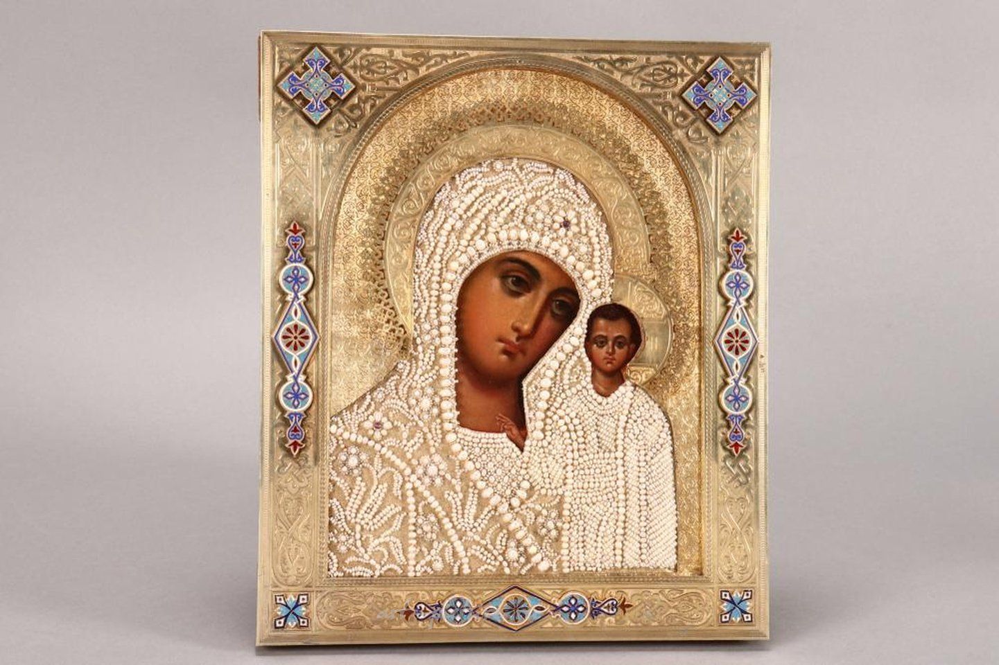 Русское серебро , Русская серебряная и эмалевая икона.