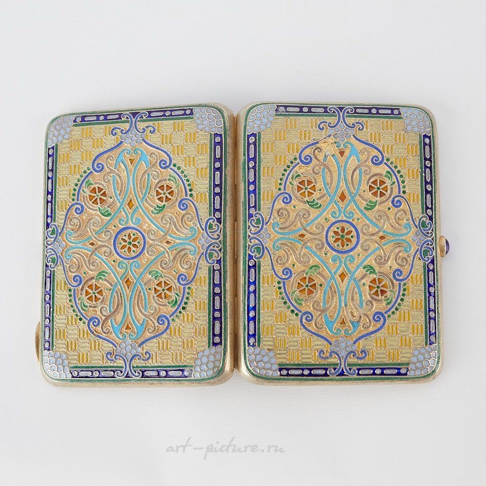 Russian silver , Russian Silver Enamel Cigarette Case