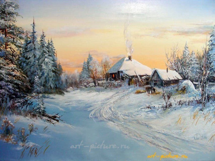 Зимовье масло,холст