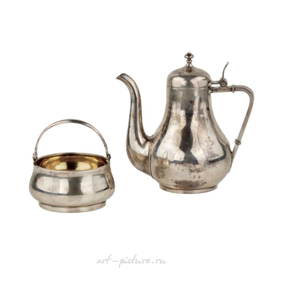 Русское серебро , Серебряный чайник и сахарница от П. Овчинникова.