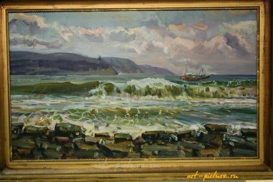 Море штормит холст,, масло