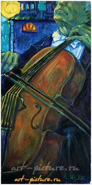 Violoncellist Холст, масло