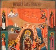 Икона, изображающая пророка Илию и его жизнь в пустыне