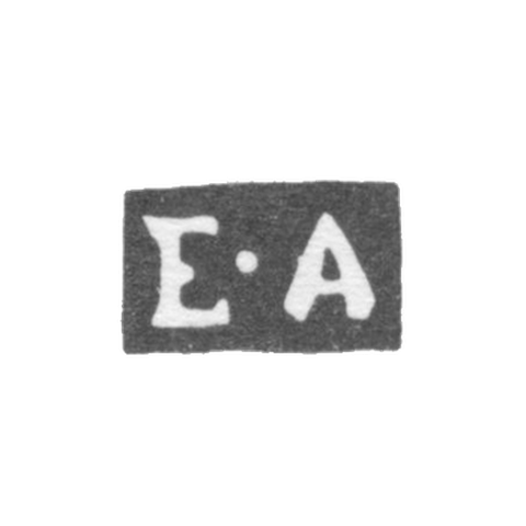 Клеймо мастера Антипьев Егор Антипов - Москва - инициалы "Е-А" - 1796-1852 гг.