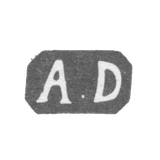 Клеймо мастера Дютерк Александр - Ленинград - инициалы "A.D" - 1786-1823 гг.