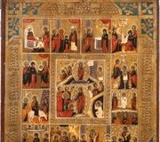 ДВЕ ИКОНЫ: ИКОНА ПРАЗДНИЧНОГО ДНЯ И ЧЕТЫРЕХЧАСТНАЯ ИКОНА