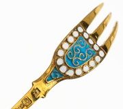 Серебряные щипцы с эмалью