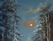 Ночной лес масло,холст