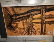 El paisaje акварель/холст/чернила 