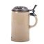 Faience and cast silver beer mug with rower
