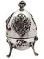 RUSSIAN 84 SILVER GEM STONES EGG BOX WITH FIGURINES