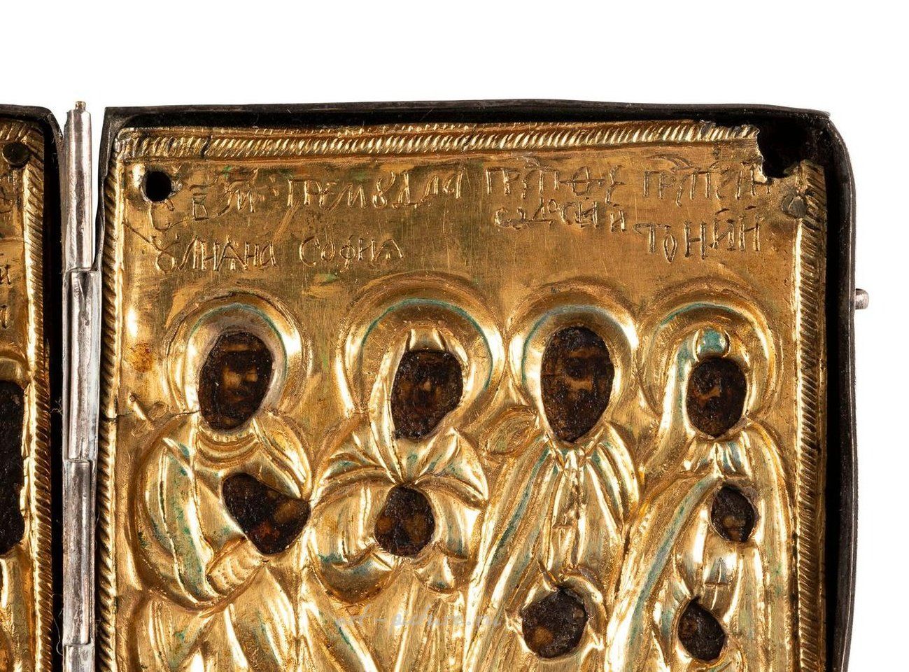 Русское серебро , МАЛЕНЬКИЙ ТРИПТИХ С ИЗОБРАЖЕНИЕМ УСЫПЛЕНИЯ БОГОРОДИЦЫ
