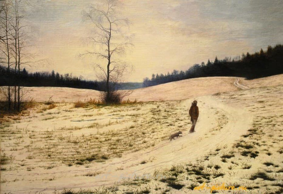 С охоты холст, масло