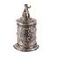 Russian baroque silver-gilt mug with a crowned lid...