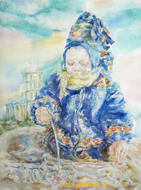 Картинки на песке акварель, бумага