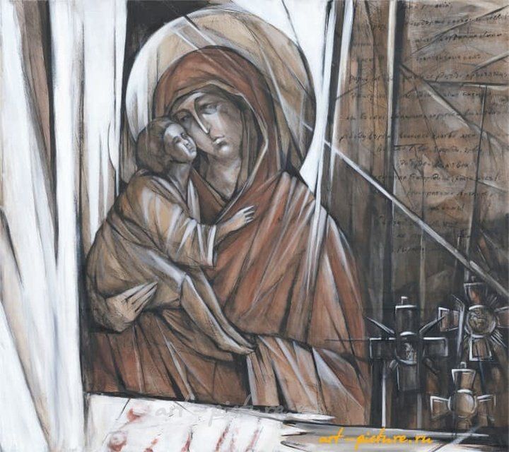 "Молитва казака" из серии картин "Казачья Слава" акварель, тушь, белила, тонированная бумага
