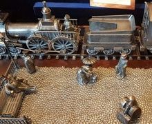 Ювелирная скульптурная композиция Николаевская железная дорога, серебро