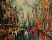 Будни мегаполиса масло,холст