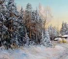 Статуэтка Зимнее селение масло,хол…