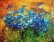Васильки масло,холст