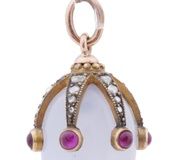 Подвеска "Пасхальное яйцо" из русского розового золота 14K с бриллиантами