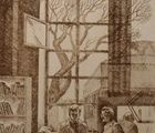 купить Конструкторский отдел. Завод сельхозмашин (из серии). Бумага, сепия. 42 × 29 см.