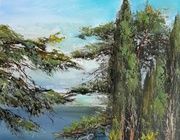 Вид с балкона масло,холст