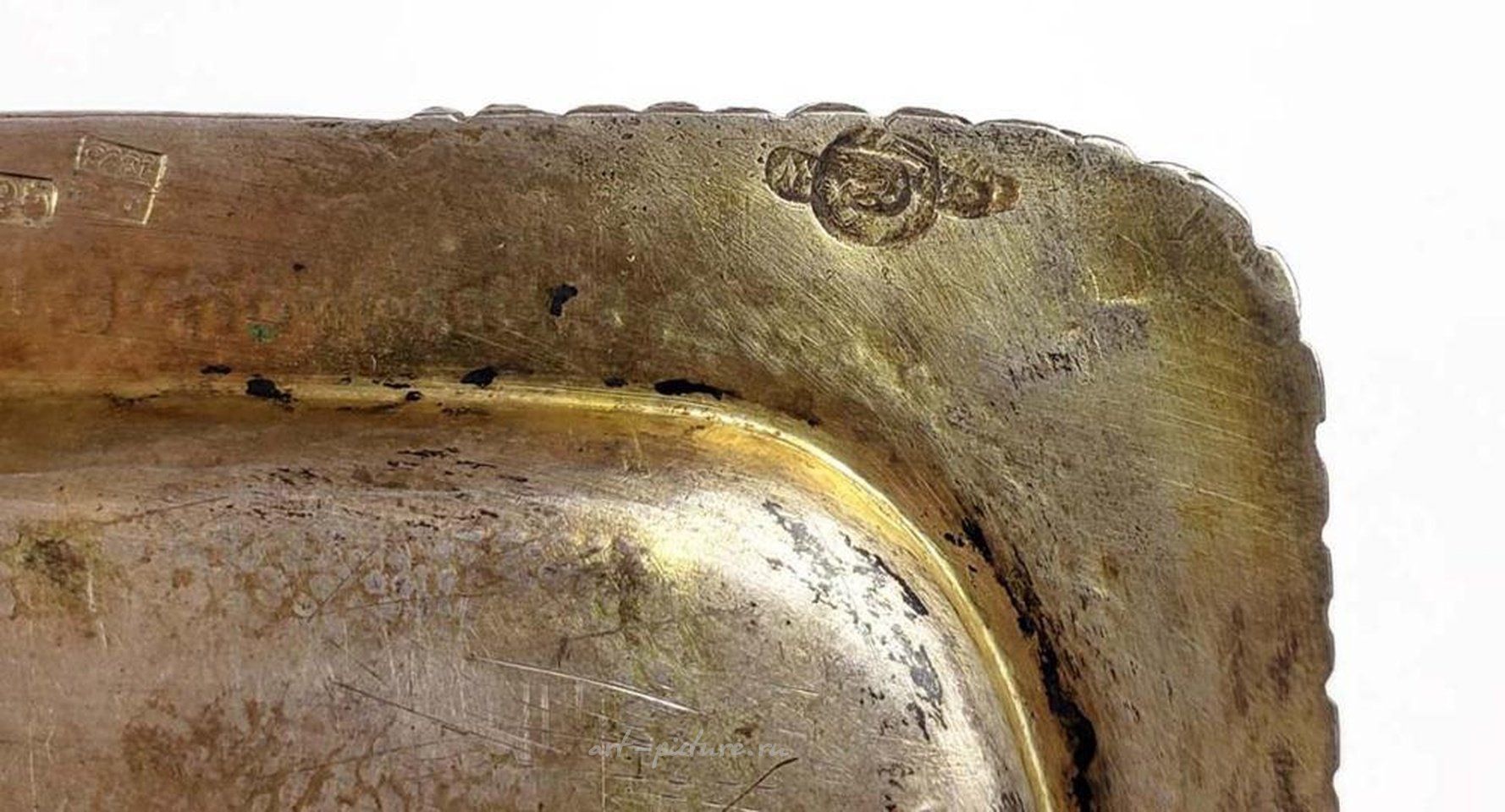 Русское серебро , Великолепный чайный сервиз русской эмали и серебра 84