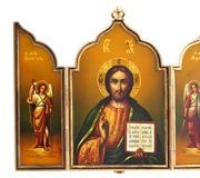 Антикварная русская православная икона Иисуса в серебряном окладе