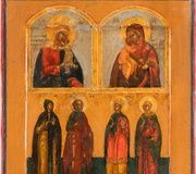 Многочастная икона с изображениями Матери...