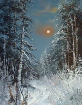 купить Ночной лес масло,холст