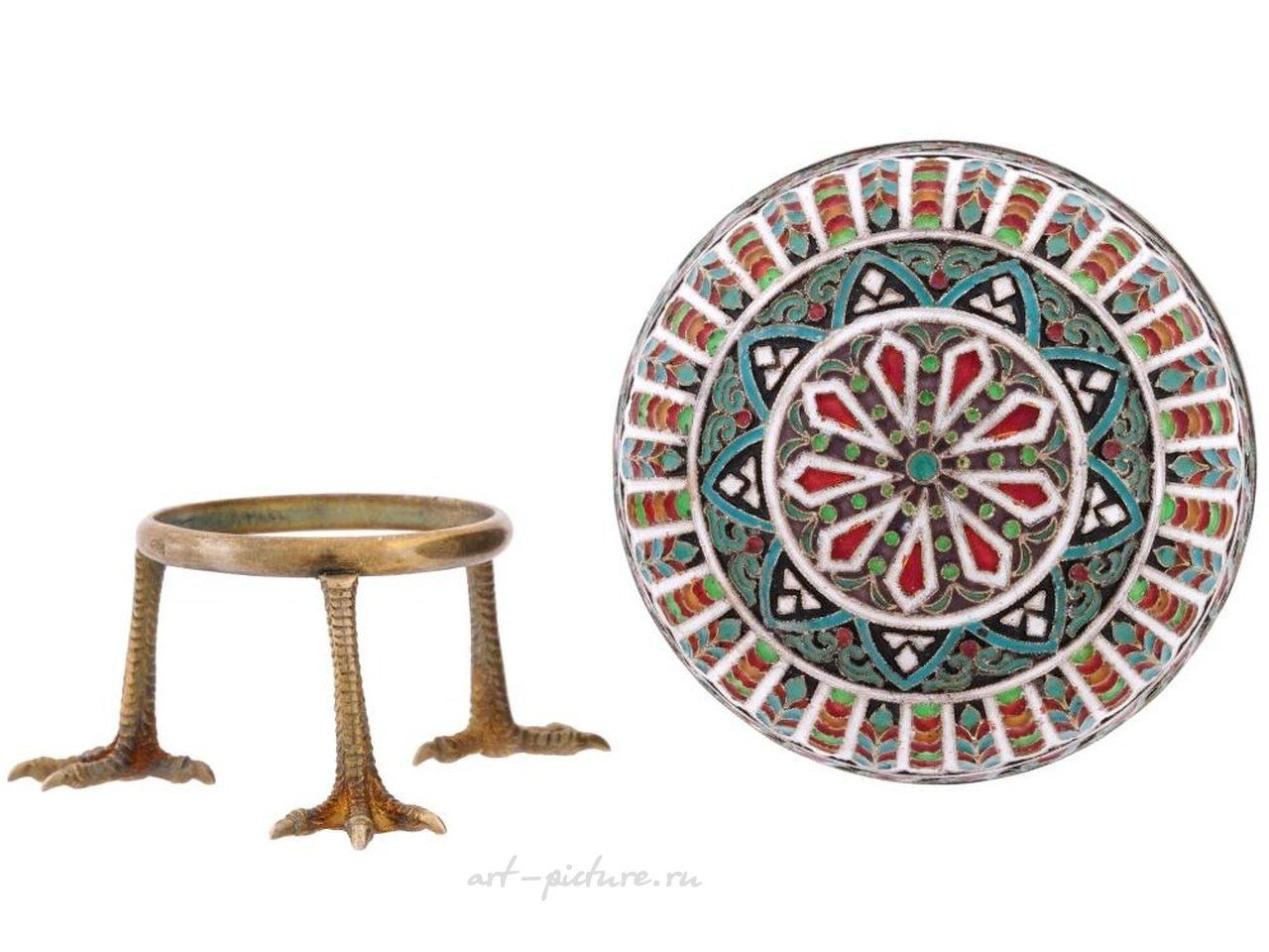 Russian silver , RUSSIAN GILT SILVER ENAMEL AMETHYST EGG CASKET